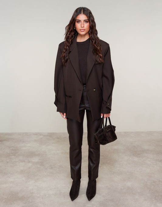 Donkerbruine PU Leren - Broek