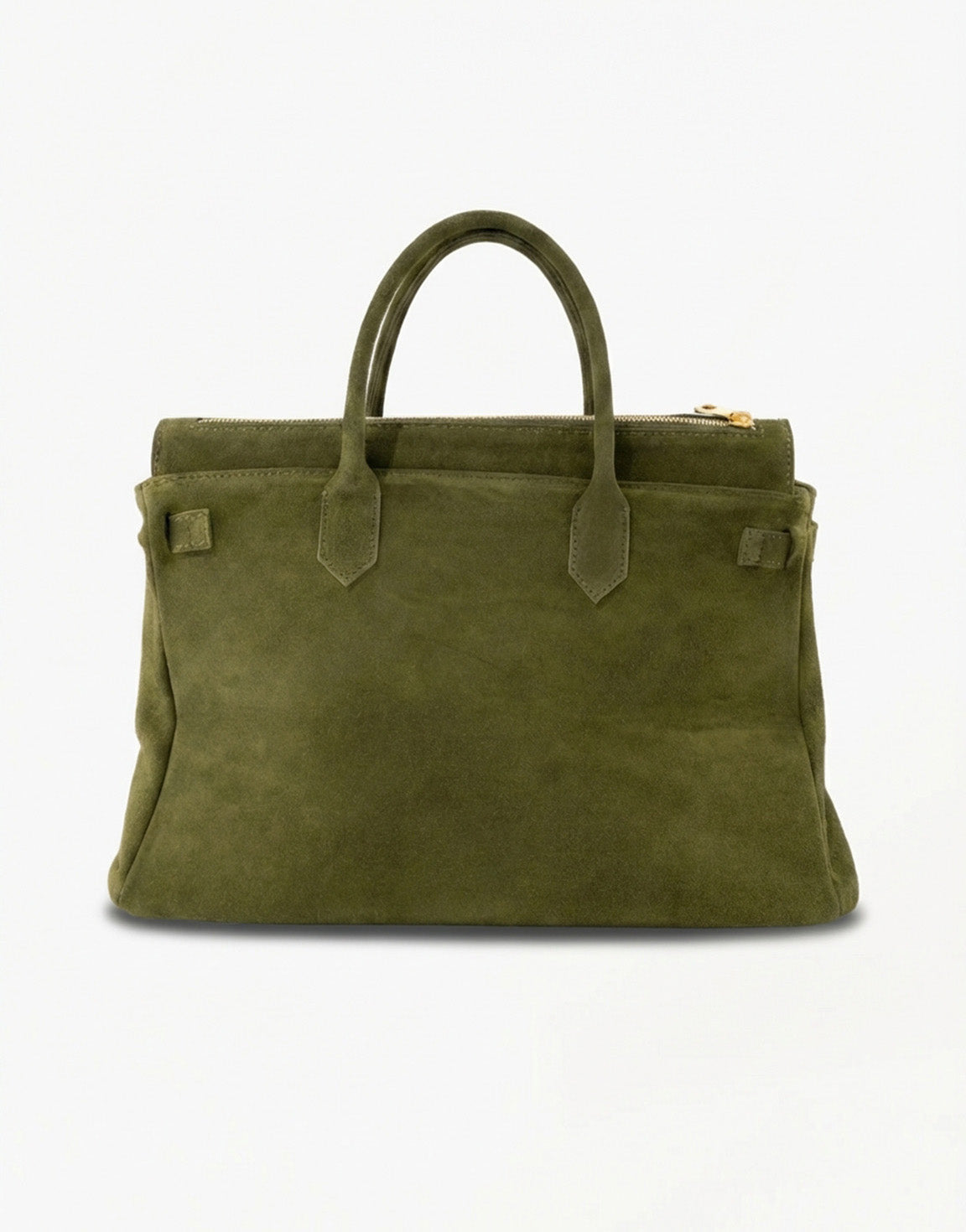 Army Green Suede Large Gold Detail - Bag