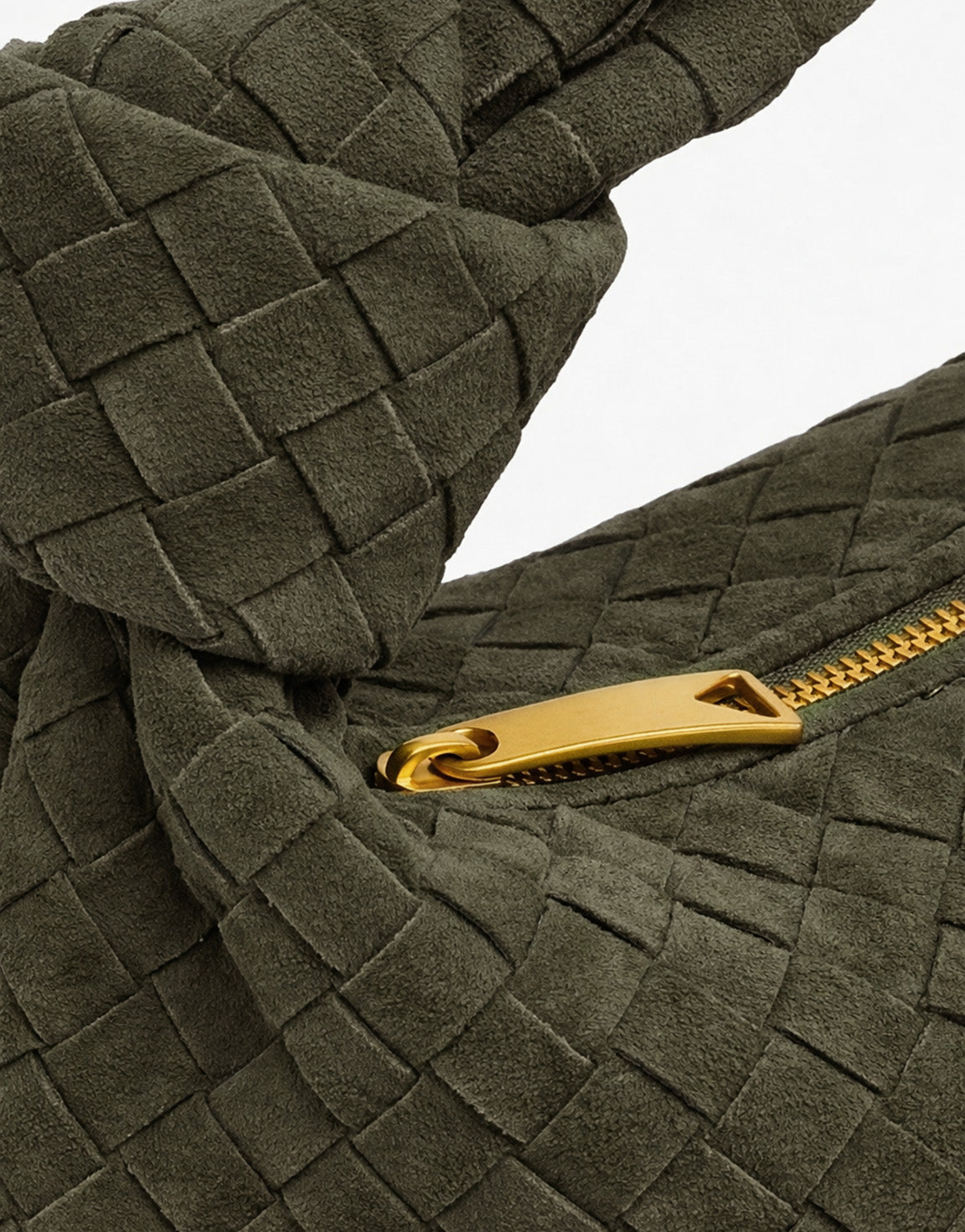 Army Groene Suede Middel Gevlochten - Tas