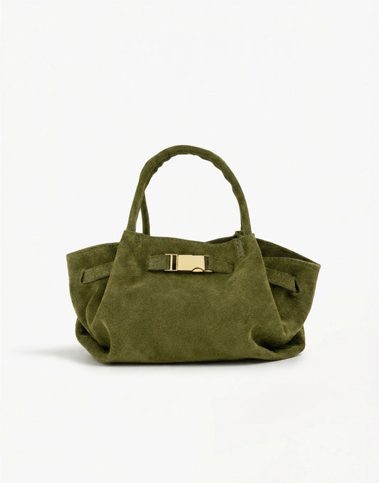 Army Green Suede Shopper - Bag