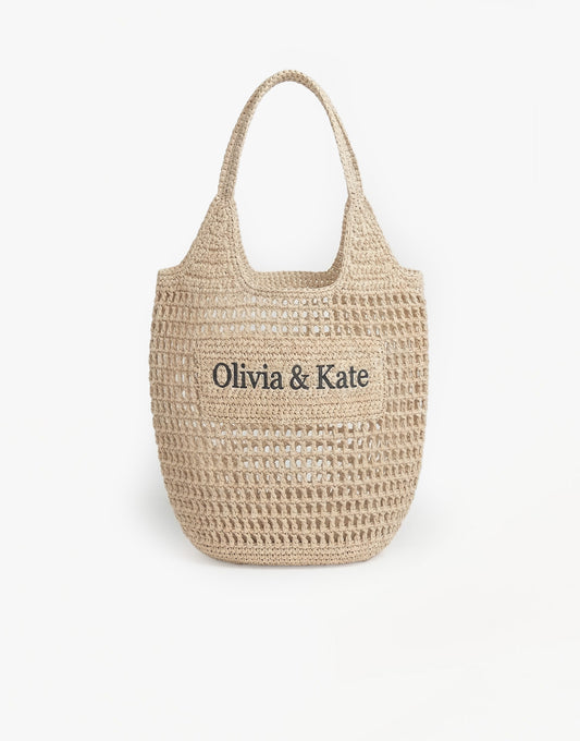 Beige Lange Olivia & Kate Gewoven - Tas