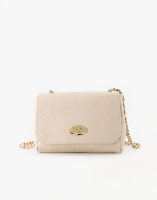 Beige Leather Crossbody - Bag