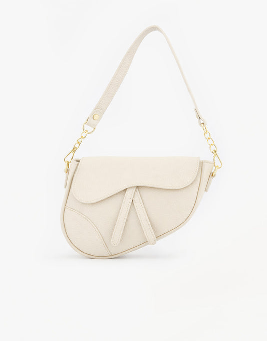 Beige Leather Saddle - Bag