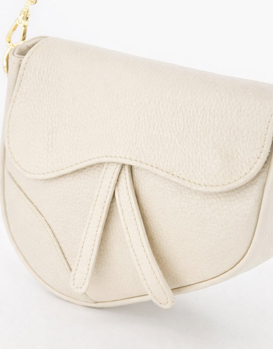 Beige Leather Saddle - Bag
