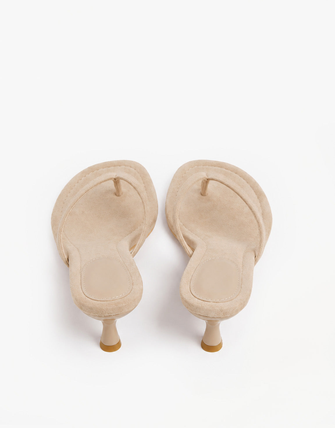 Beige Mid Suede Heel - Toe Slipper