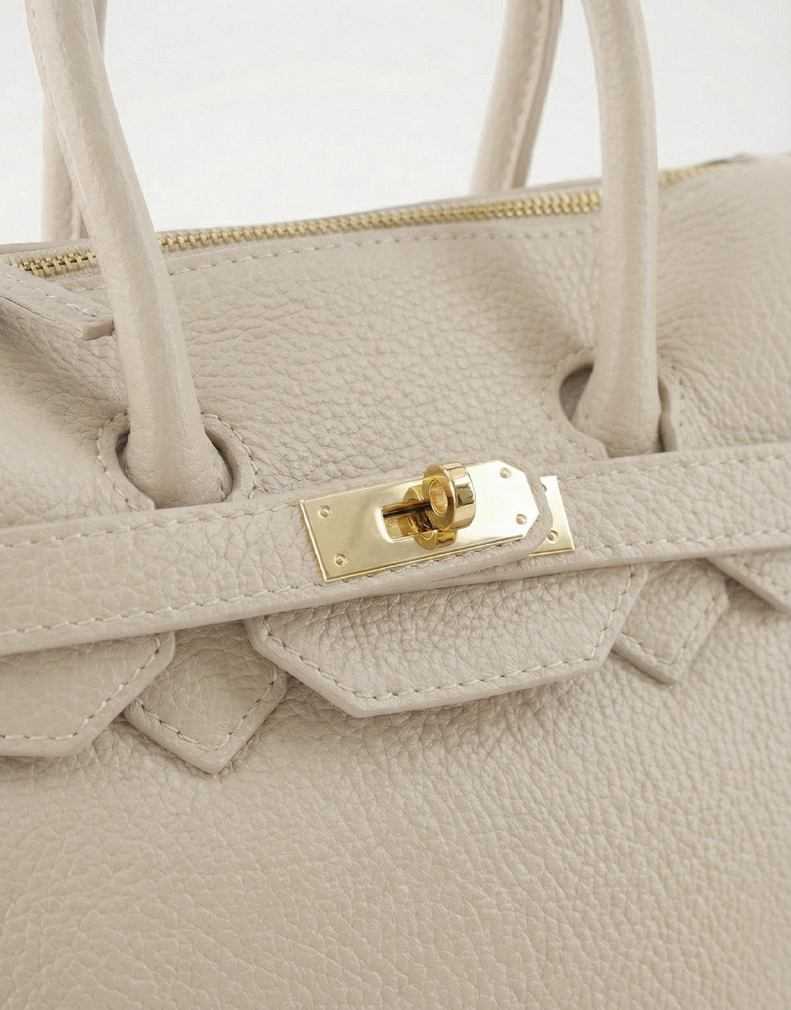 Beige Medium Gold Details - Bag