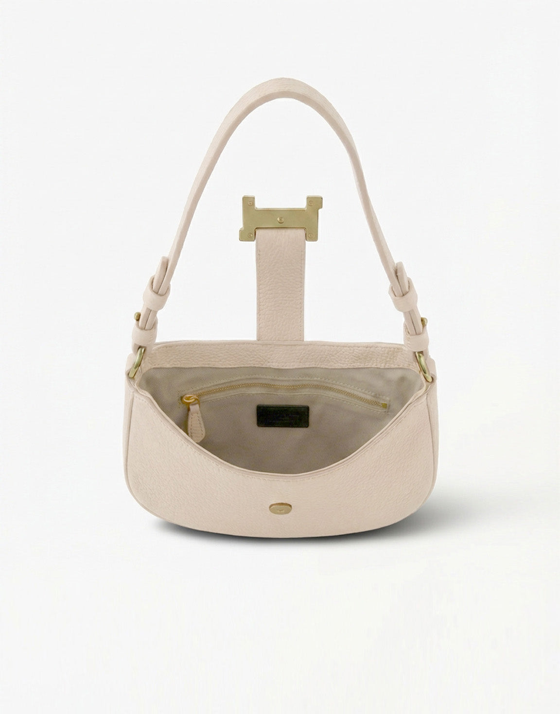 Beige Oval Gold Detail - Handbag