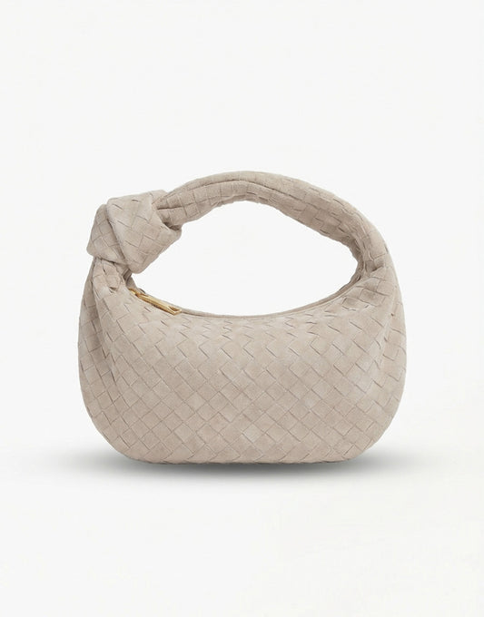 Beige Suede Medium Braided - Bag