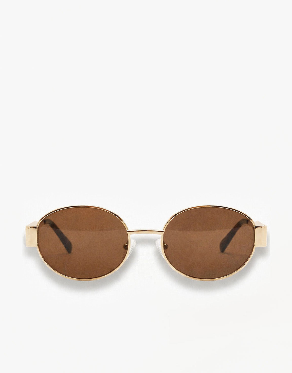 Brown Oval Gold Frame - Sunglasses