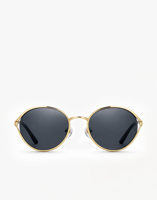 Zwarte Ovale Statement Montuur - Zonnebril