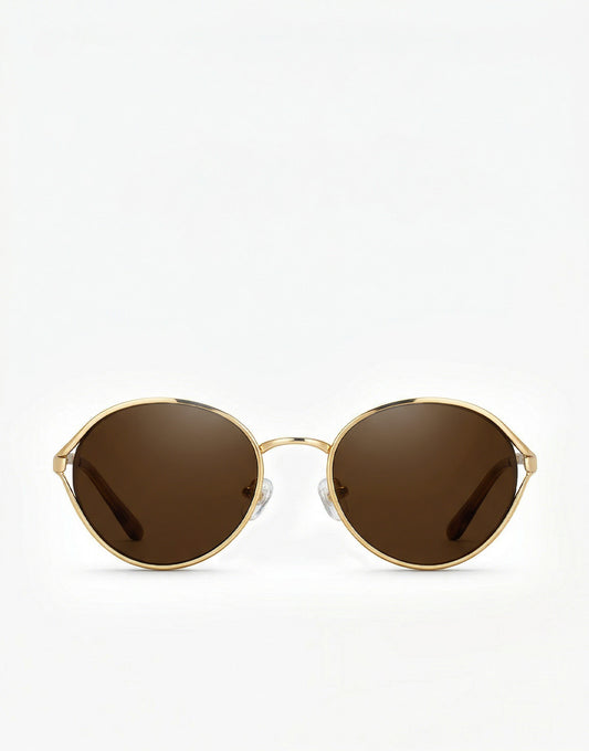 Bruine Ovale Statement Montuur - Zonnebril