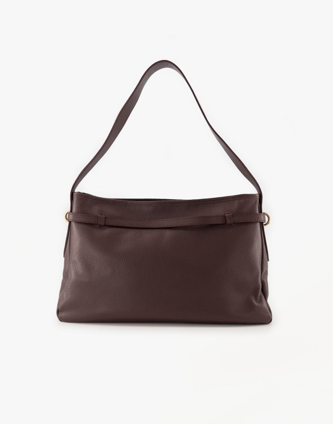 Burgundy Leather Square - Bag