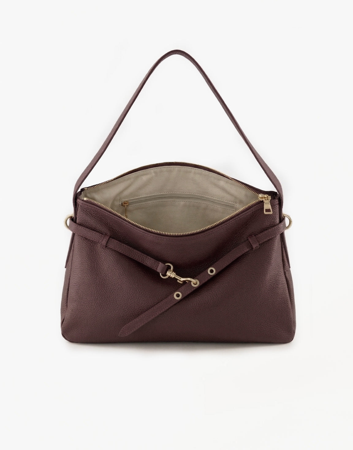 Burgundy Leather Square - Bag