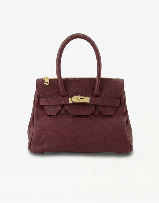 Burgundy Middel Gouden Details - Tas