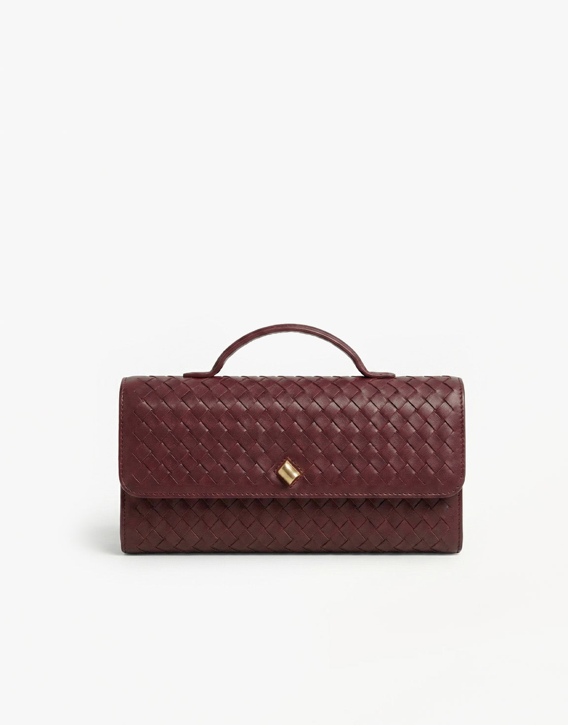 Burgundy PU Gouden Detail  Clutch - Tas