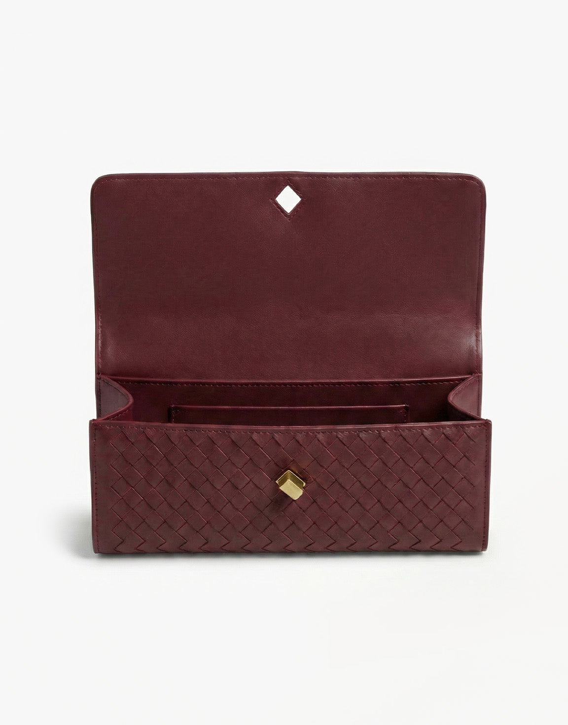 Burgundy PU Gouden Detail  Clutch - Tas