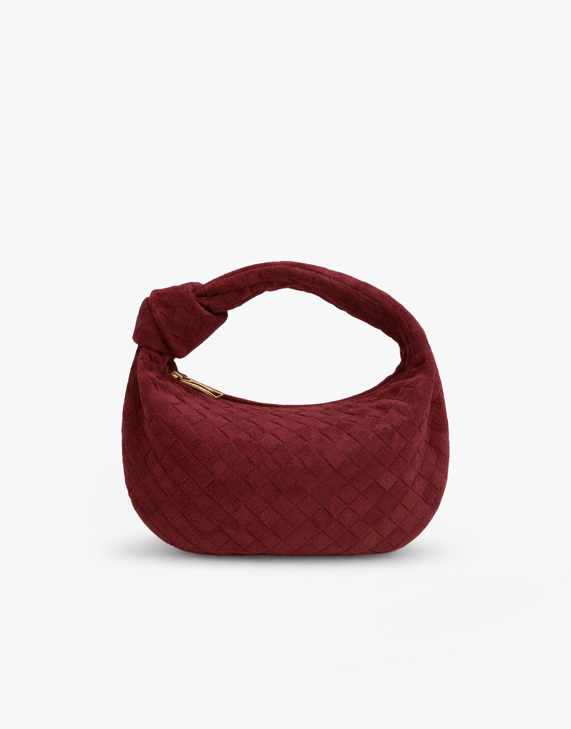 Burgundy Suede Middel Gevlochten - Tas