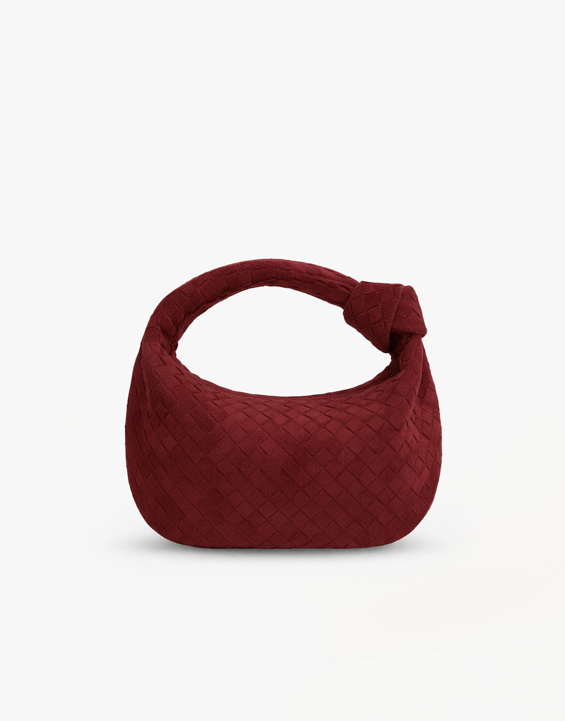 Burgundy Suede Middel Gevlochten - Tas