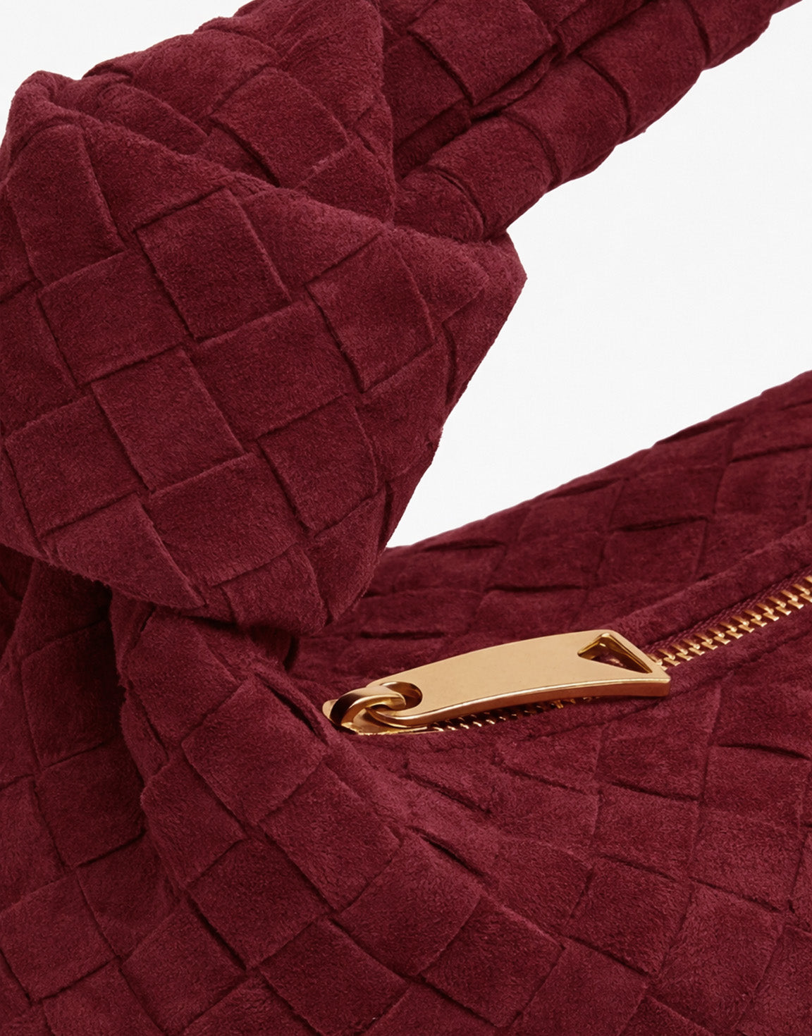 Burgundy Suede Middel Gevlochten - Tas