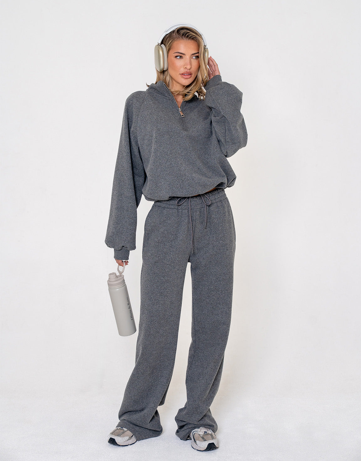 Dark Gray Cropped Zip Joggers - Vest