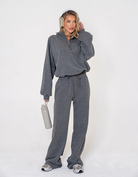 Dark Gray Cropped Zip Joggers - Vest