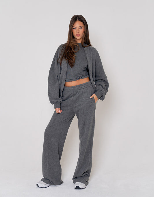 Dark Brown Wide Seam Joggers - Pants