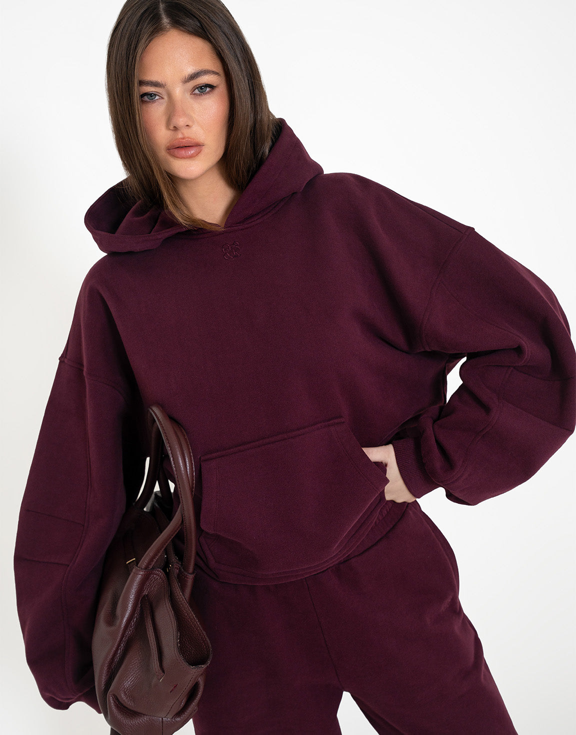 Aubergine Oversized Jogging - Hoodie