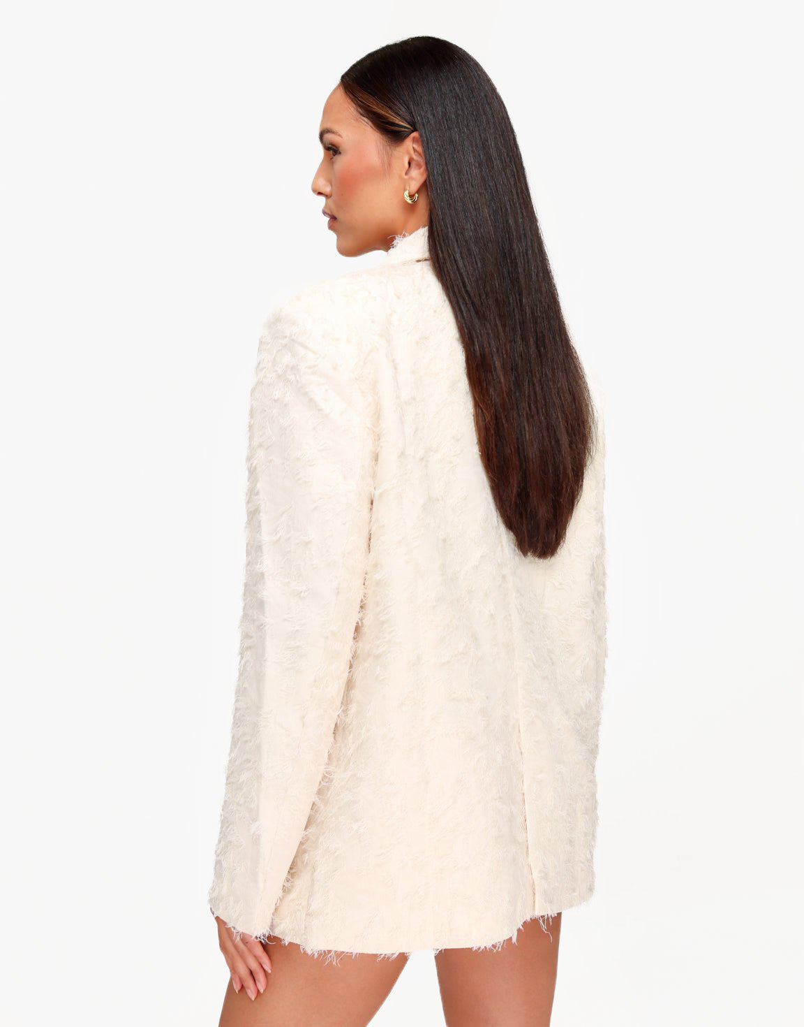 Cream Detailed Oversized - Blazer