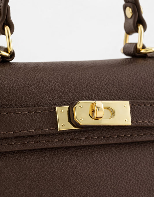 Donkerbruine Gouden Details - Tas