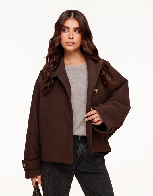 Donkerbruine Korte - Jas