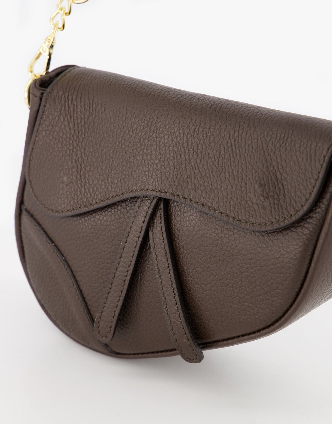 Donkerbruine Leren Saddle - Tas