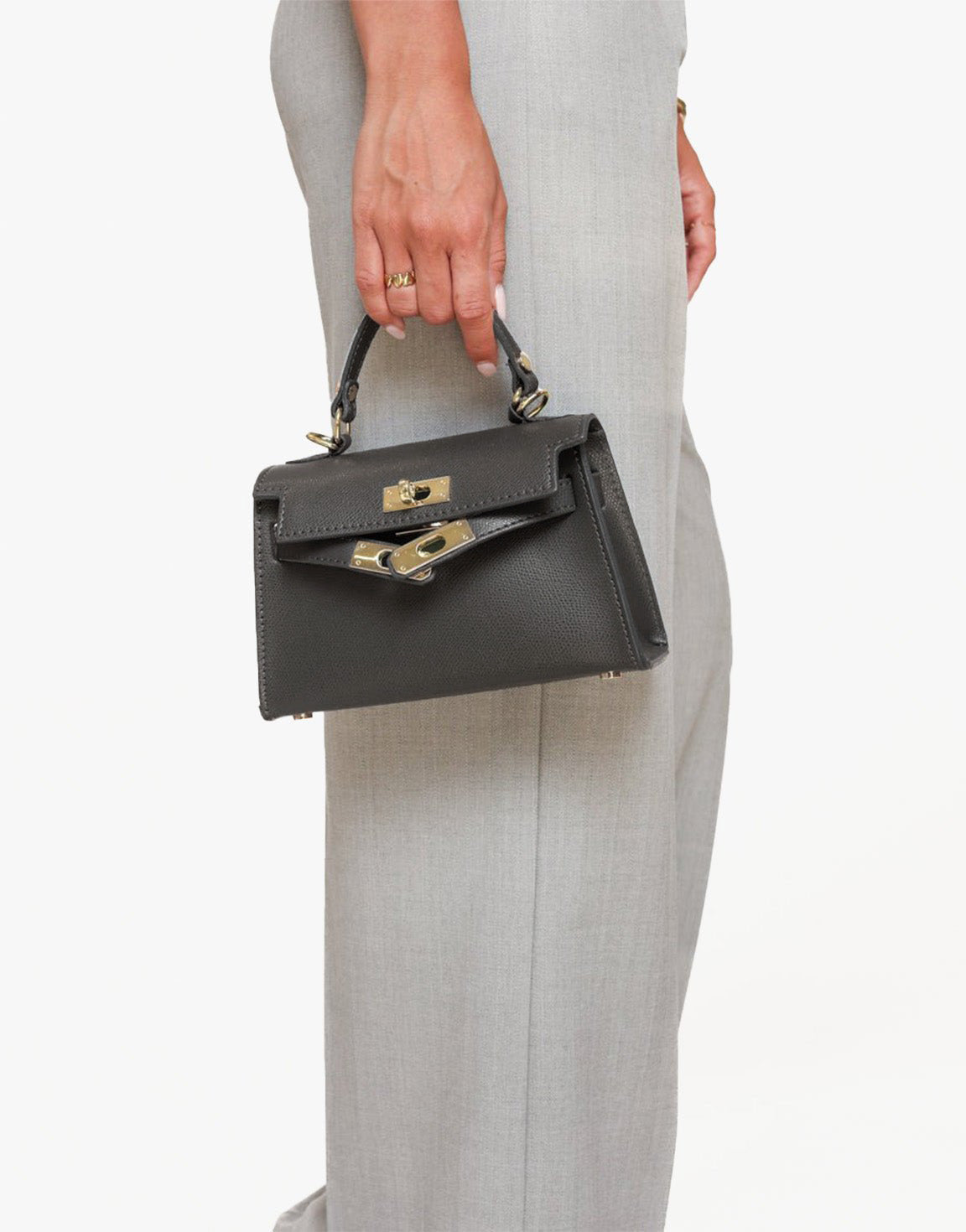 Dark Gray Gold Details - Bag
