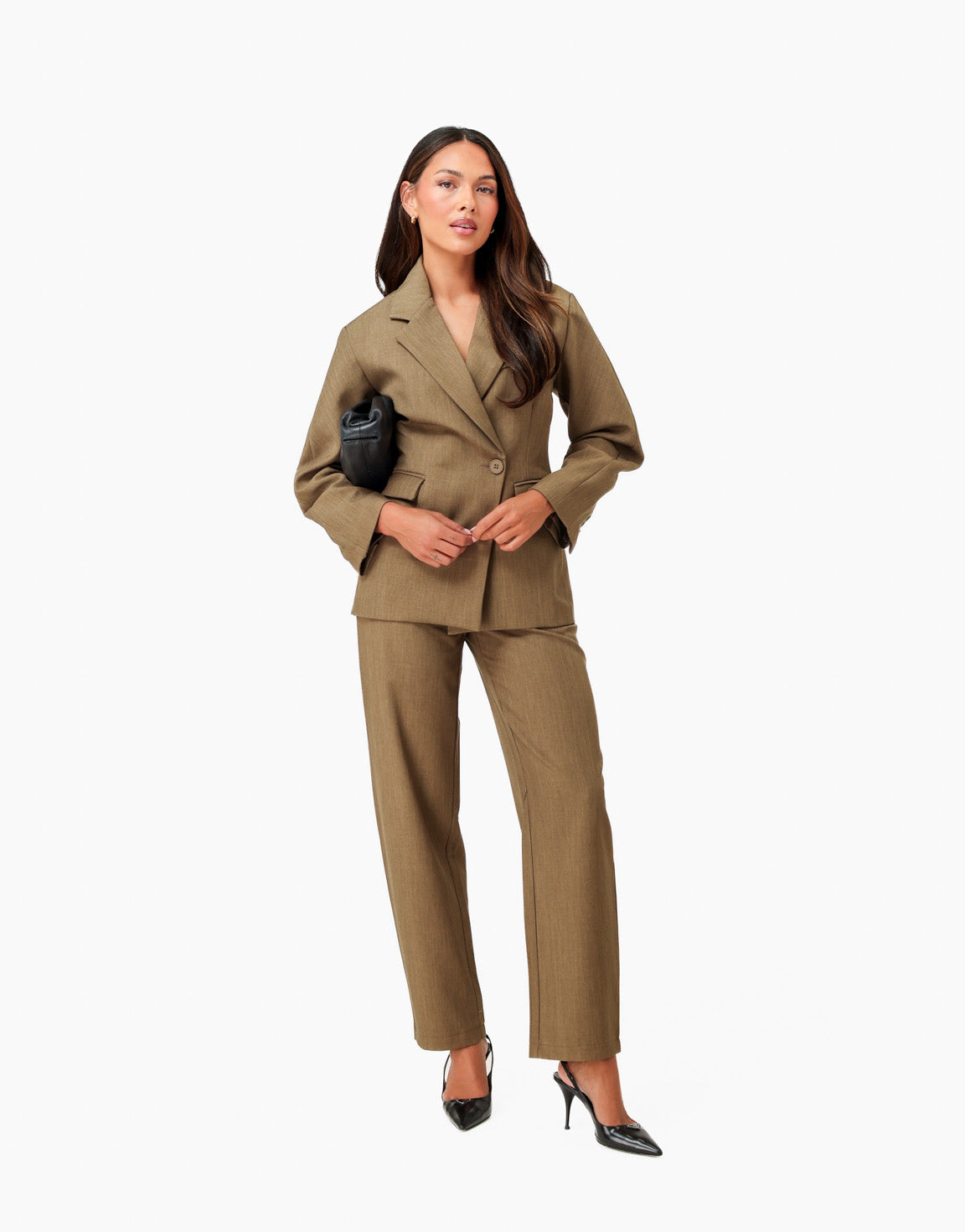Khaki Ballonmouwen Details - Set