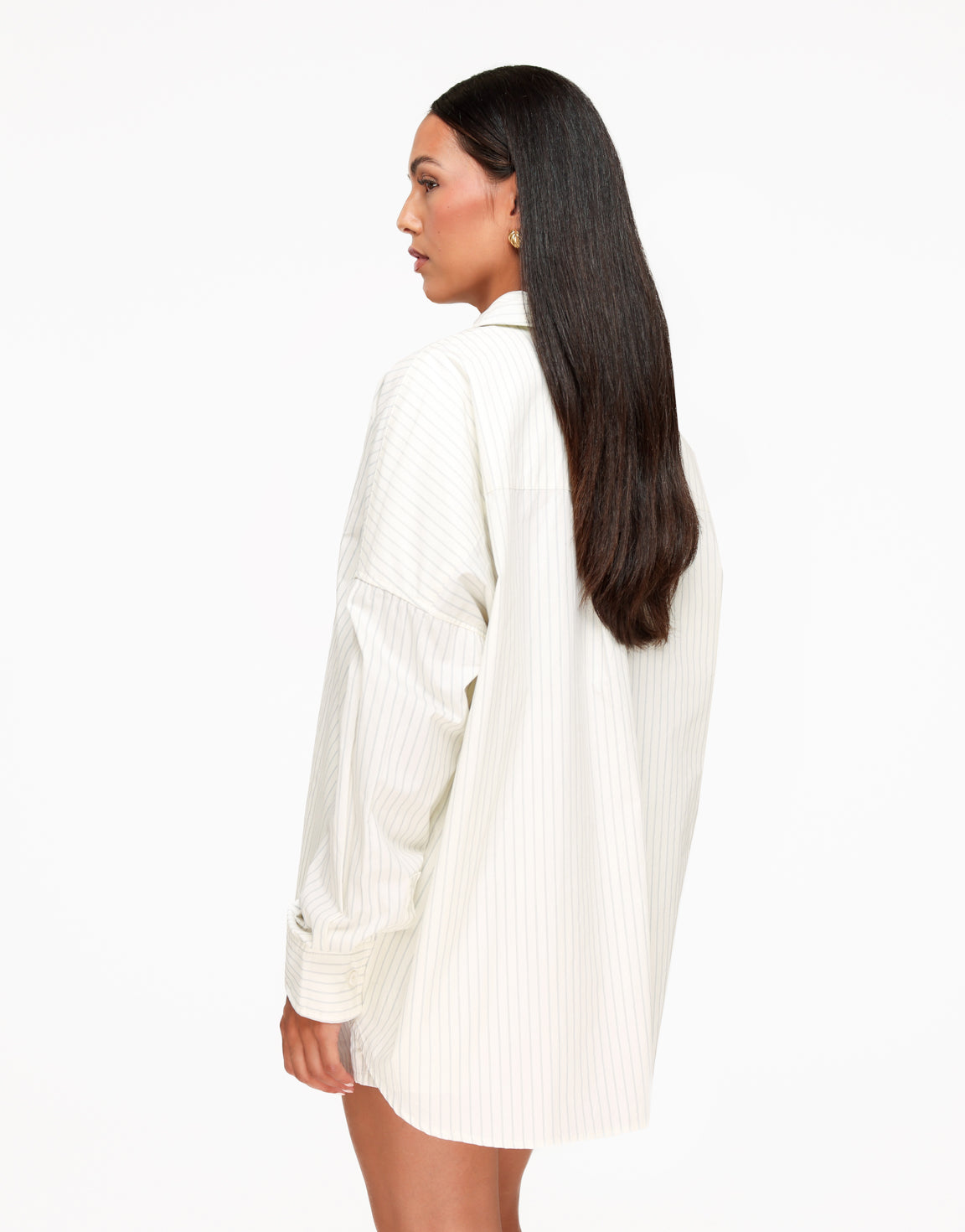 Ecru Gestreepte LS- Blouse