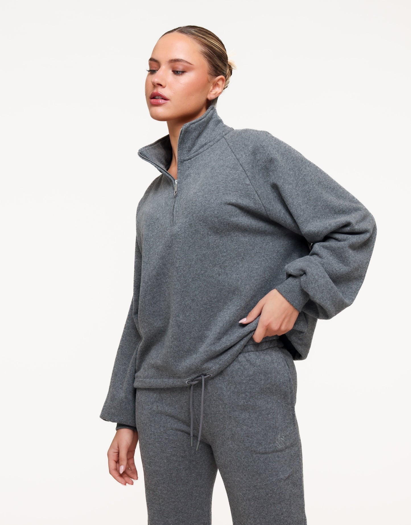 Dark Gray Cropped Zip Joggers - Vest