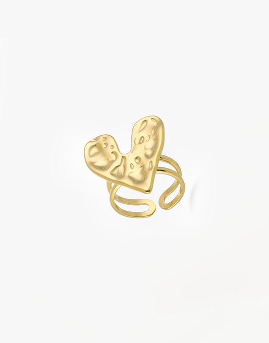 Gouden Chunky Hart - Ring