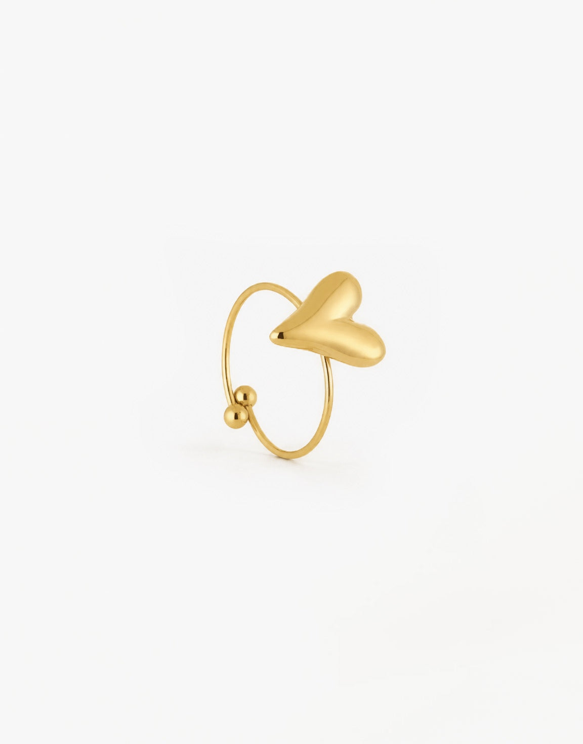 Golden Small Statement Heart - Ring