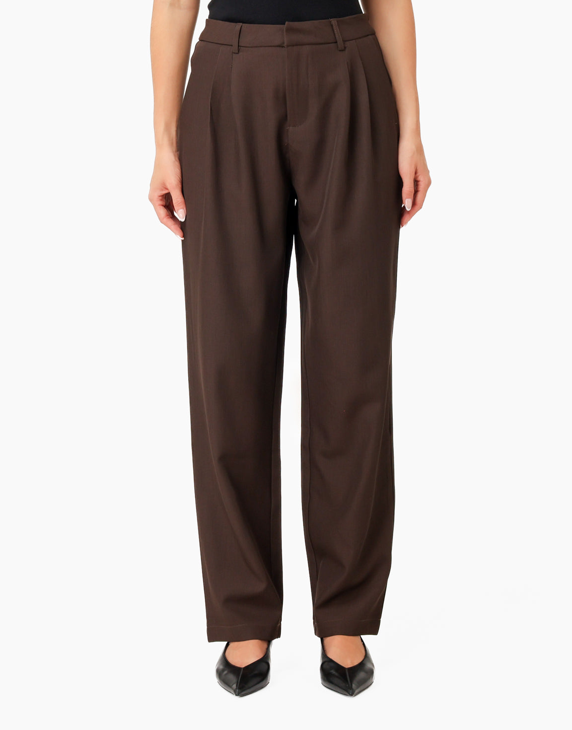 Donkerbruine Rechte Pasvorm - Pantalon