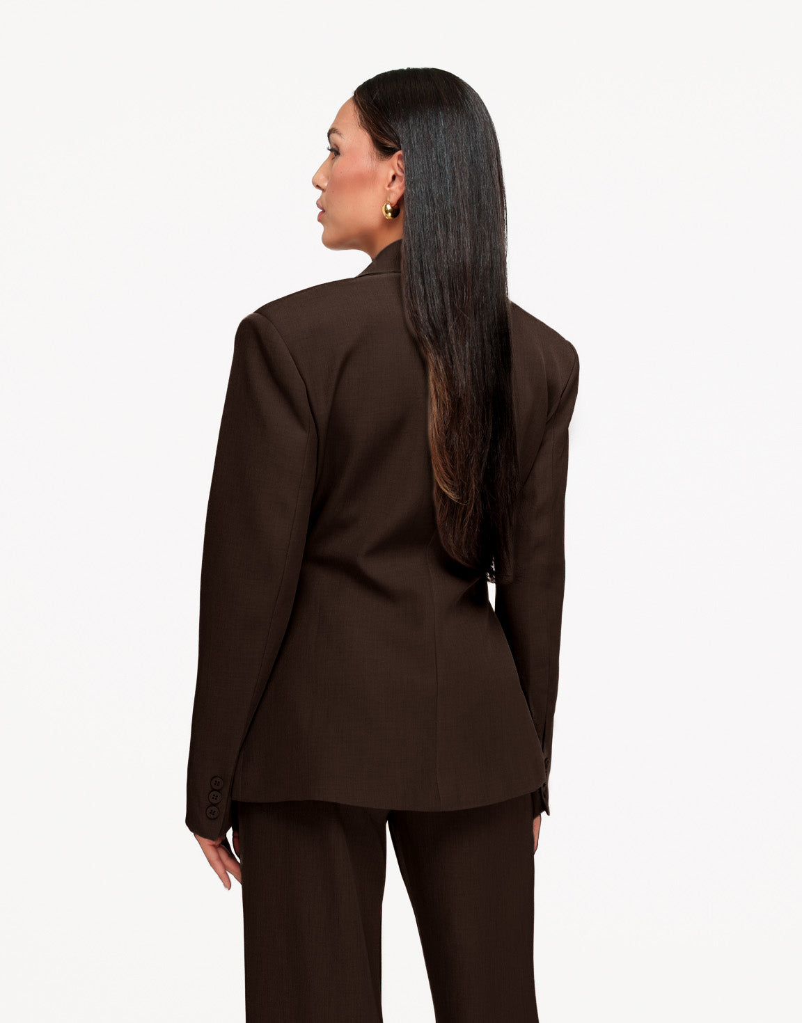 Donkerbruine Classic Getailleerde Knopen - Blazer
