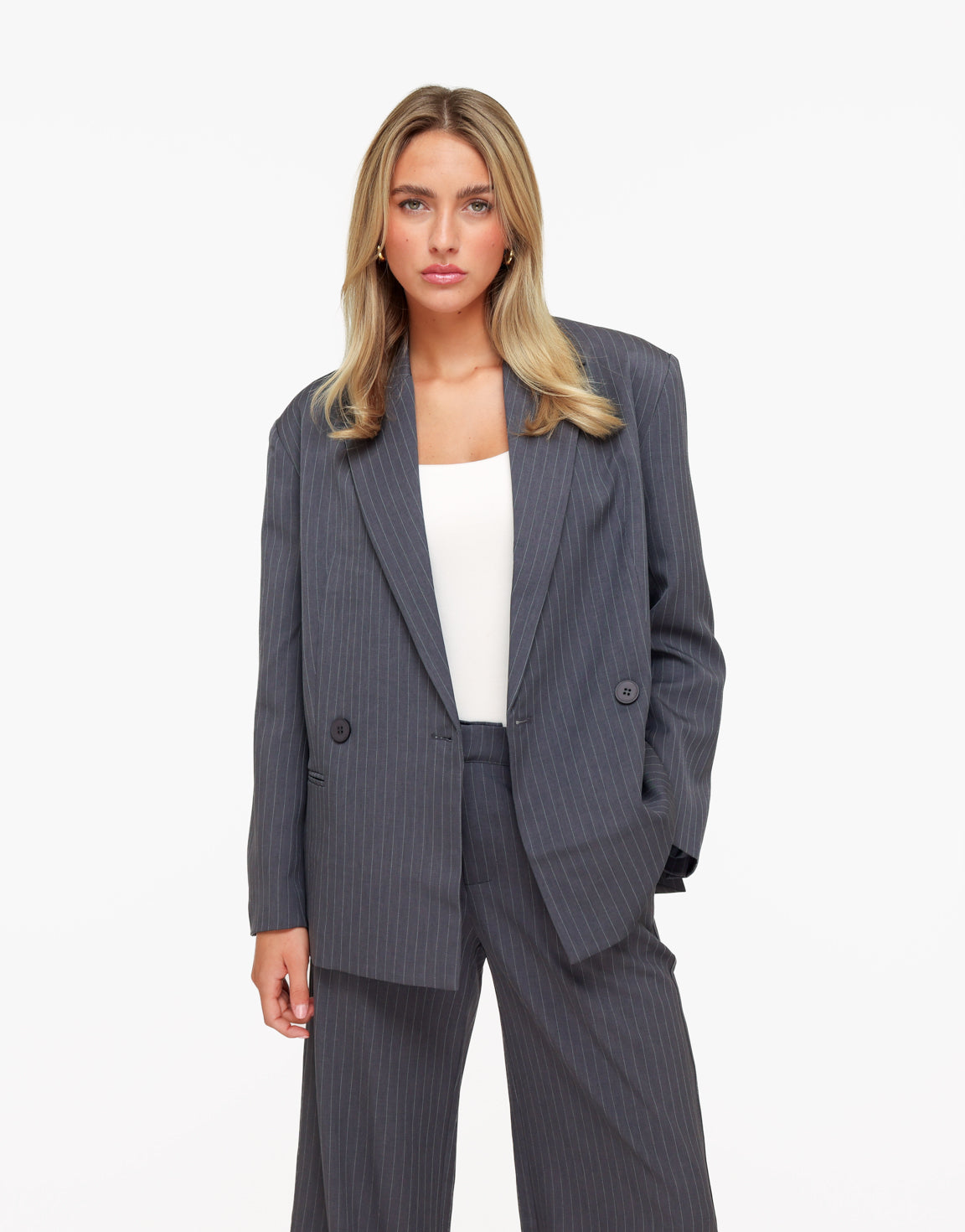 Grijze Gestreepte Oversized - Set