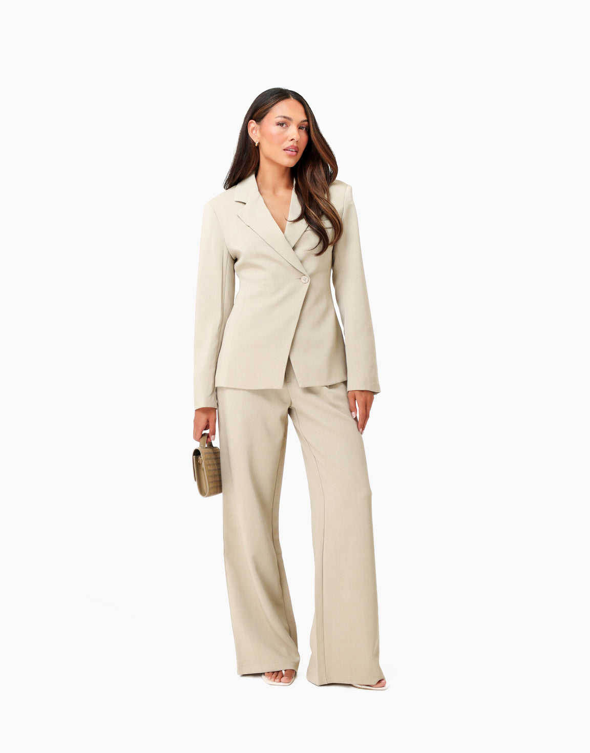 Licht Taupe Getailleerde LS Luxe - Set