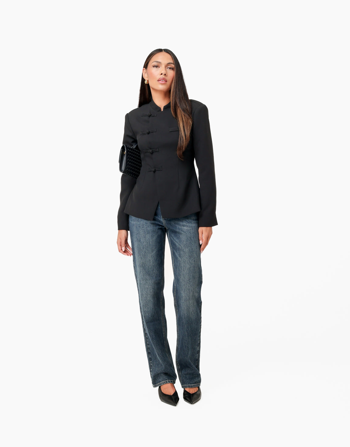 Zwarte Geknoopte Details LS - Blazer