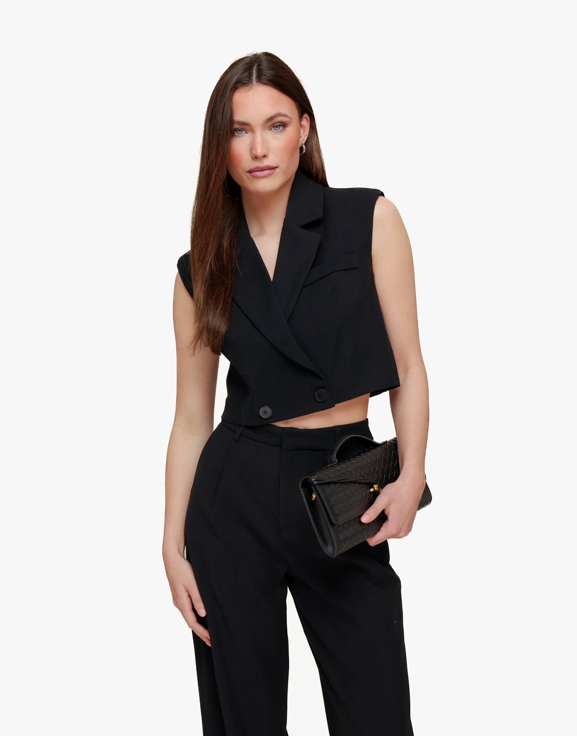 Black Summer Classic Sleeveless Cropped - Top
