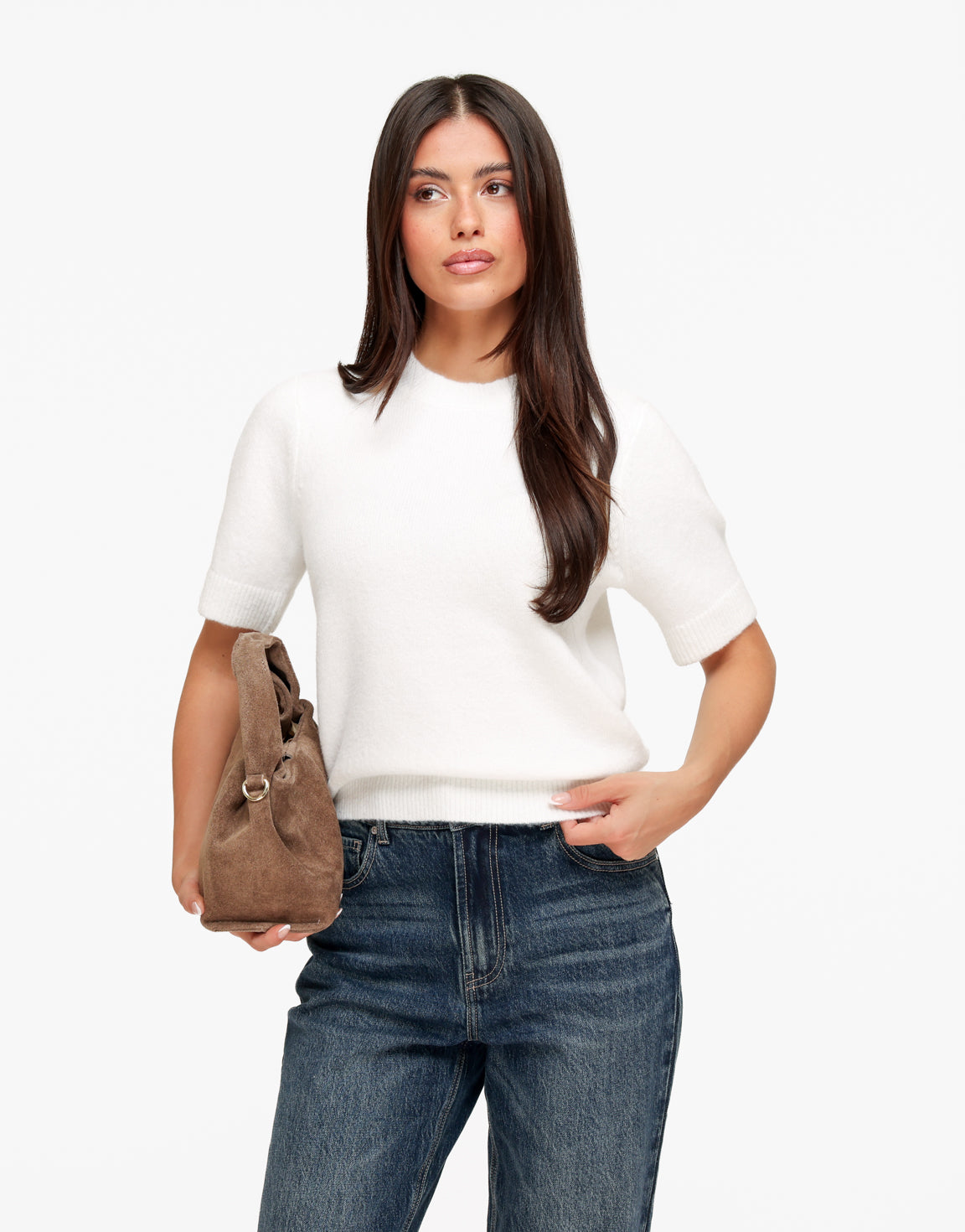 KLEDING-WITTE-GEBREIDE-SS-TOP