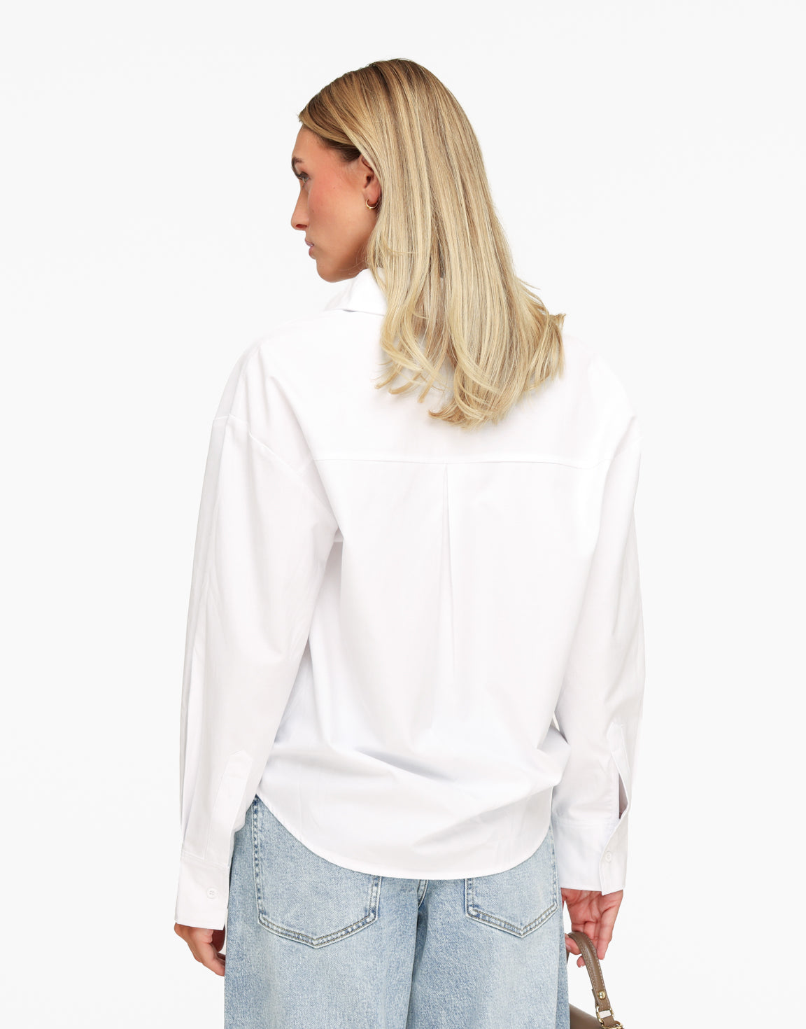 Witte Lange Rechte LS - Blouse