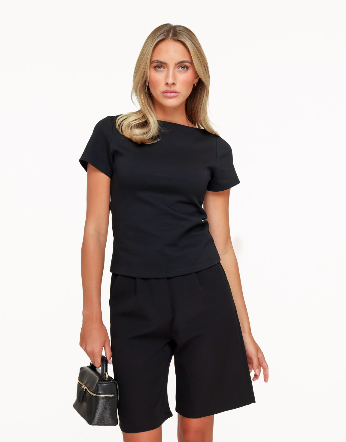 Zwarte Boot Hals SS - Top