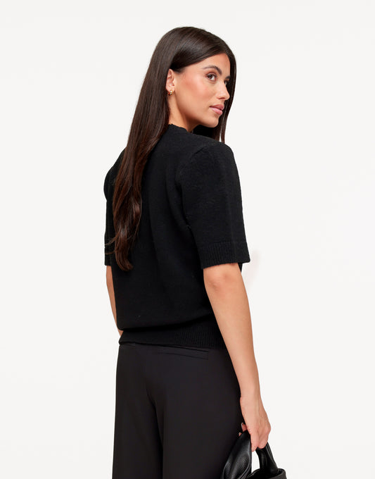 KLEDING-ZWARTE-GEBREIDE-KORTE-MOUWEN-TOP-03