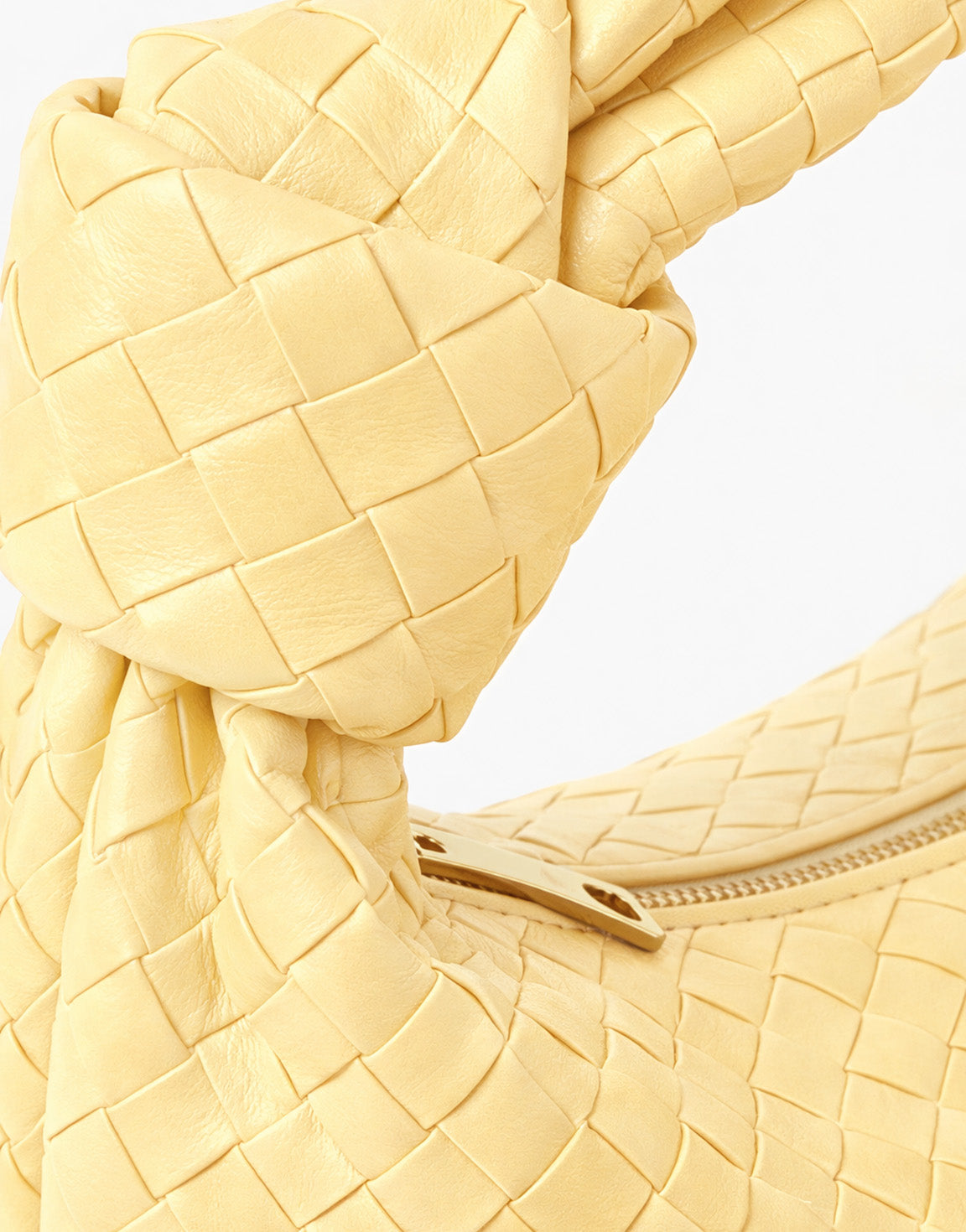 Lichtgele Grote Brede Gevlochten - Tas