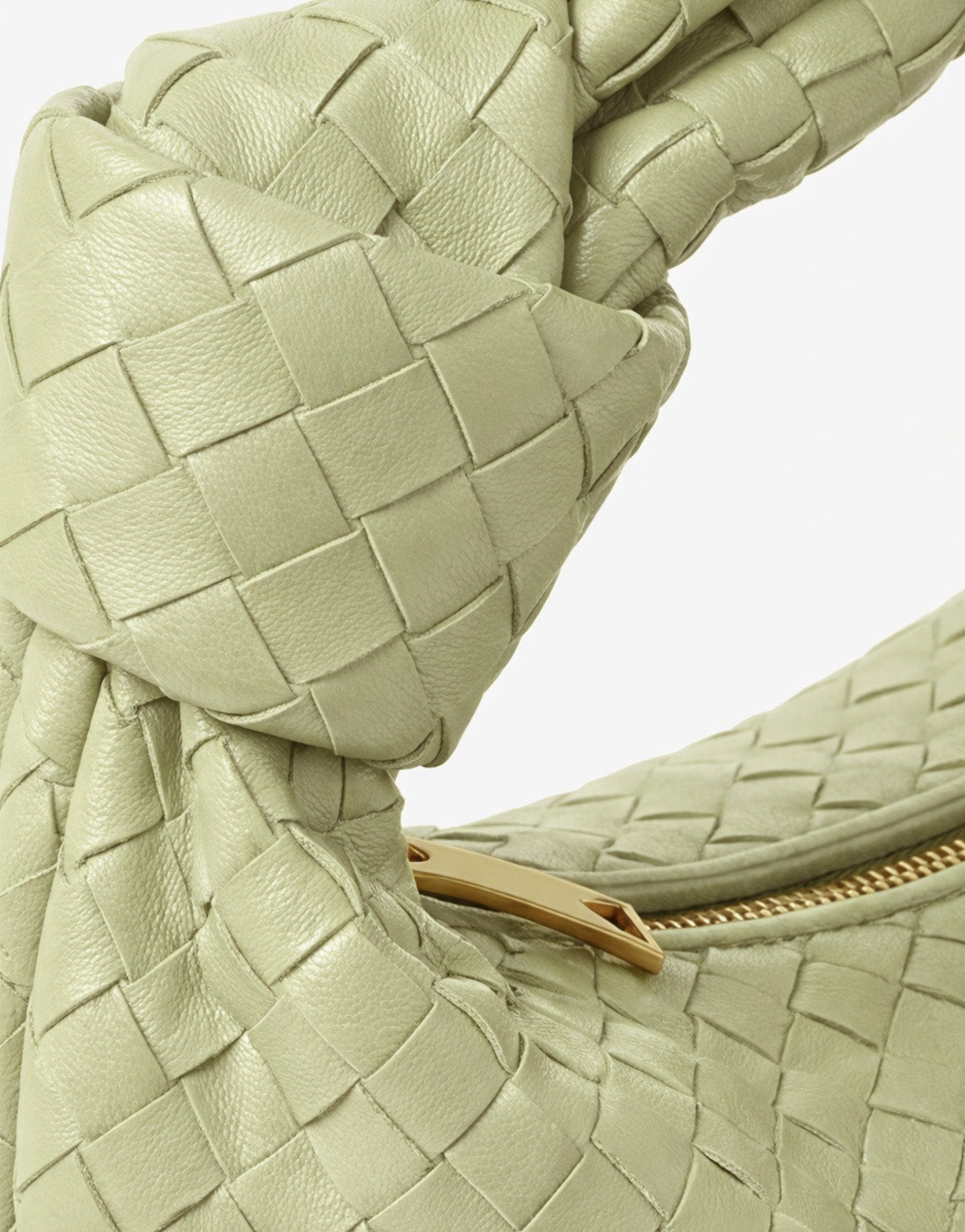 Lichtgroene Grote Brede Gevlochten - Tas