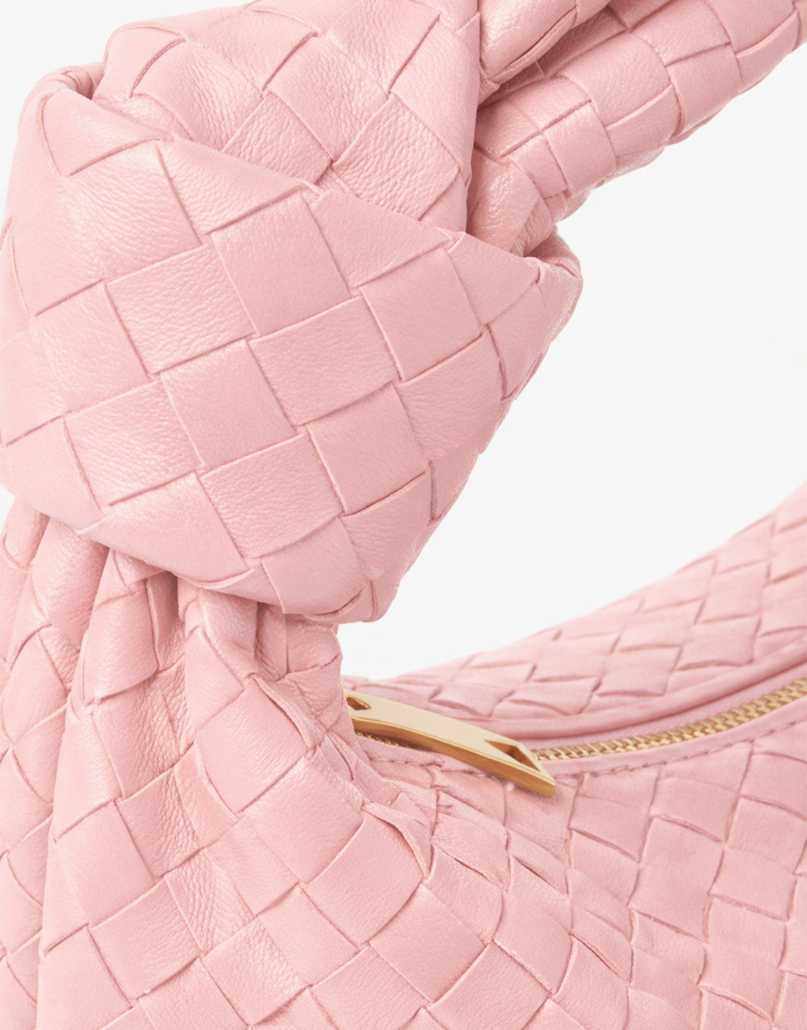 Lichtroze Grote Brede Gevlochten - Tas